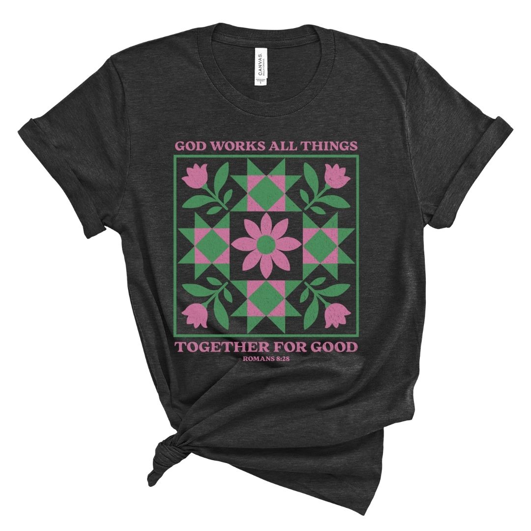 God Works All Things Quilt Tee