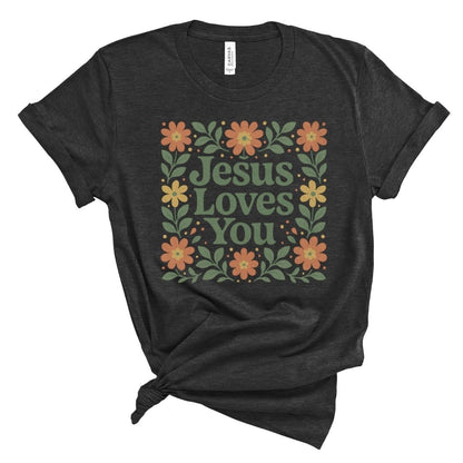 Jesus Loves You Folk Art Tee