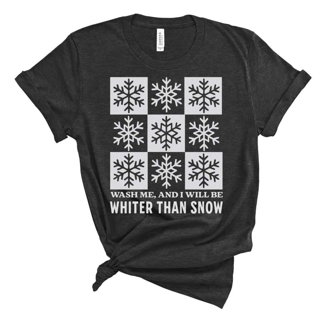Whiter Than Snow 3x3 White Text Tee