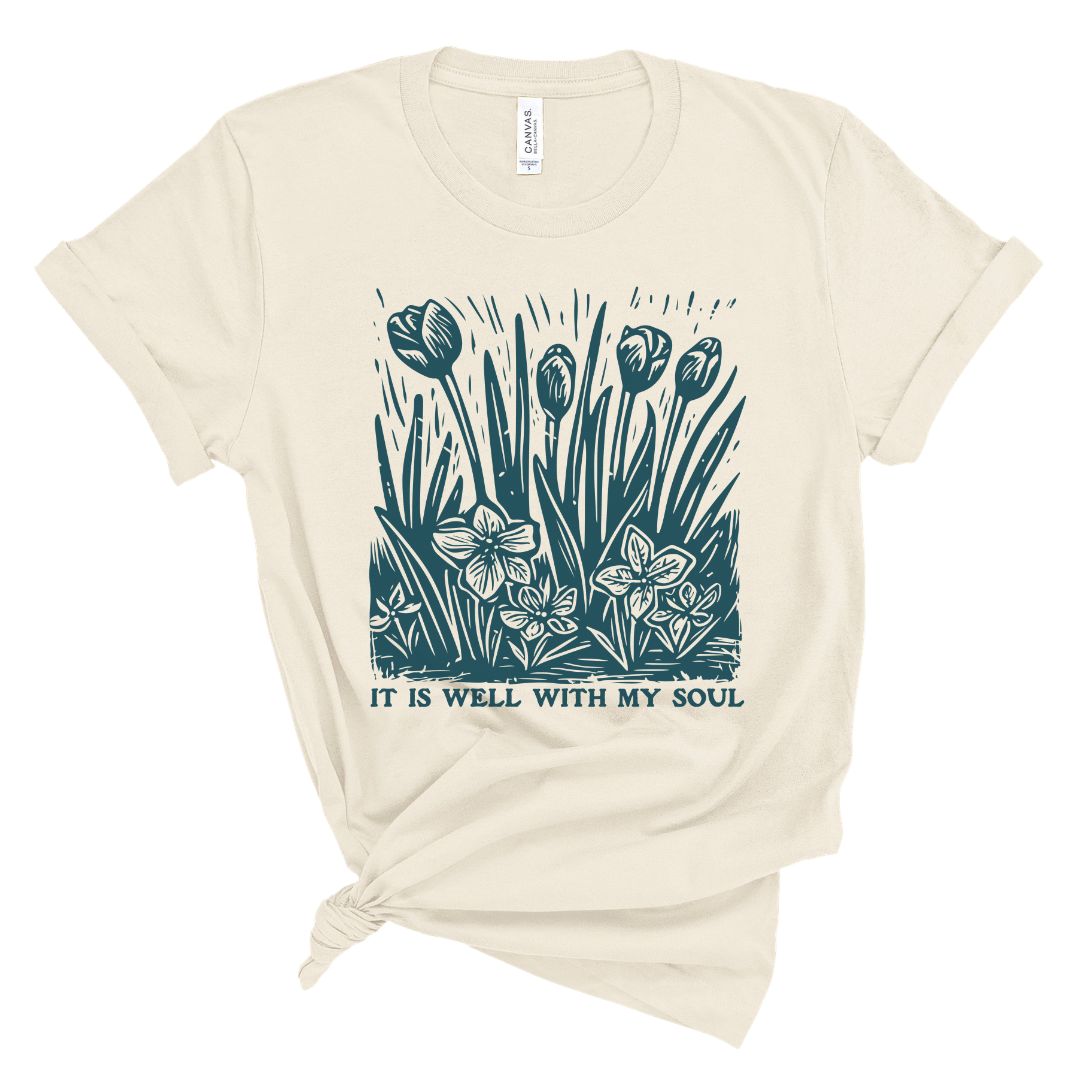 It Is Well With My Soul Floral Tee