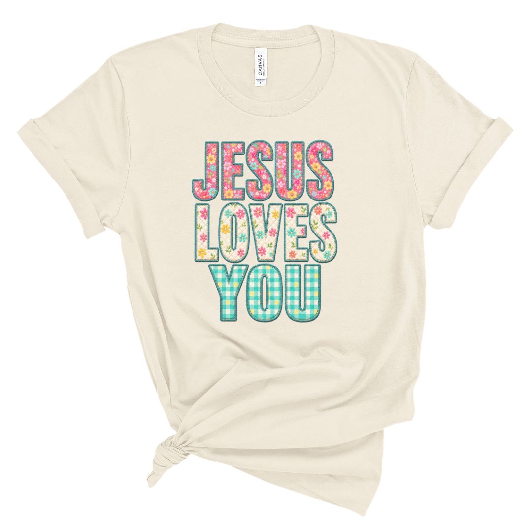 Jesus Loves You Patchwork Tee