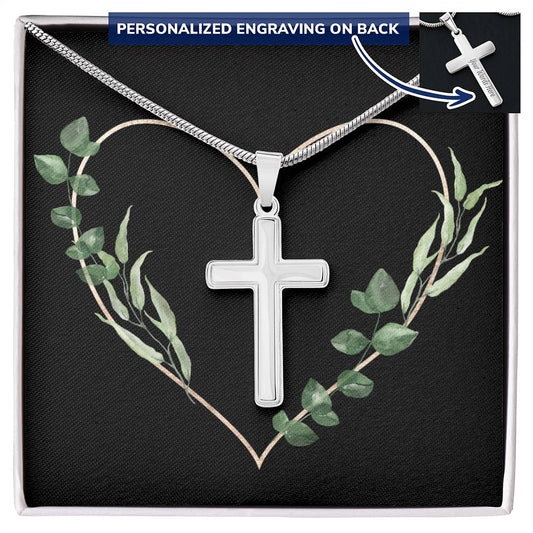 Engraved Cross Necklace