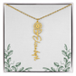 Personalized Birth Flower Name Necklace