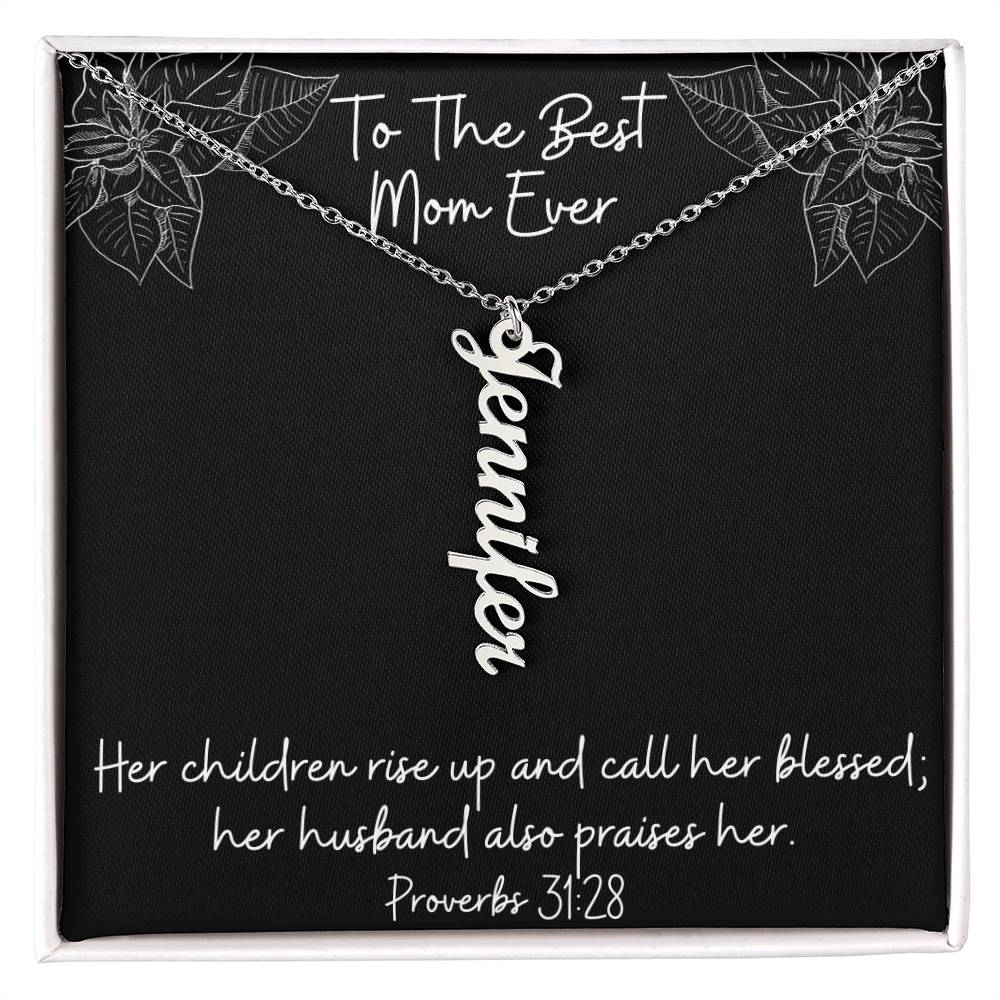 Proverbs 31:28 - Personalized Name Necklace