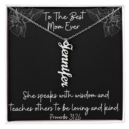 Proverbs 31:26 - Personalized Name Necklace