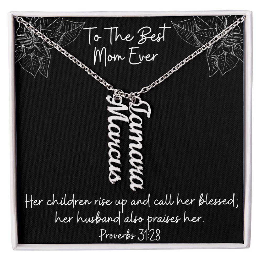 Proverbs 31:28 - Personalized Name Necklace