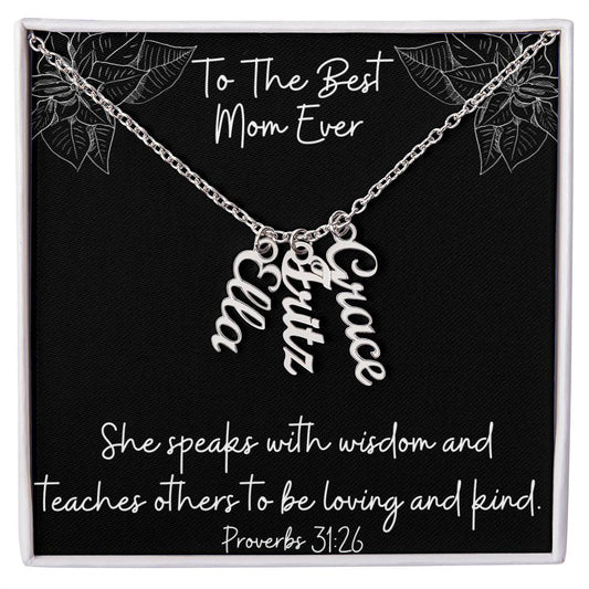 Proverbs 31:26 - Personalized Name Necklace