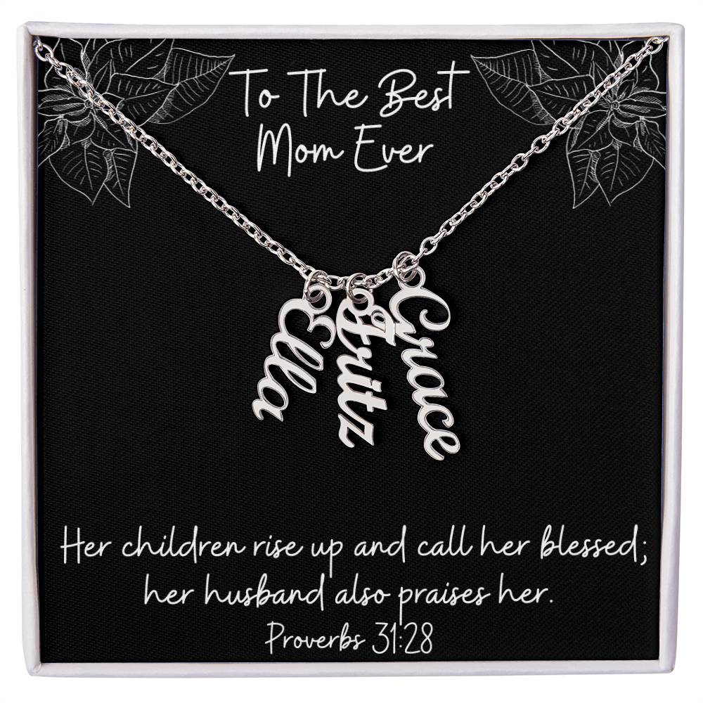 Proverbs 31:28 - Personalized Name Necklace