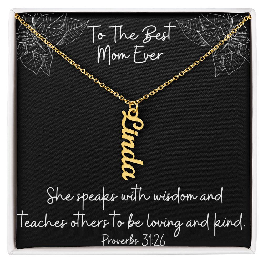 Proverbs 31:26 - Personalized Name Necklace