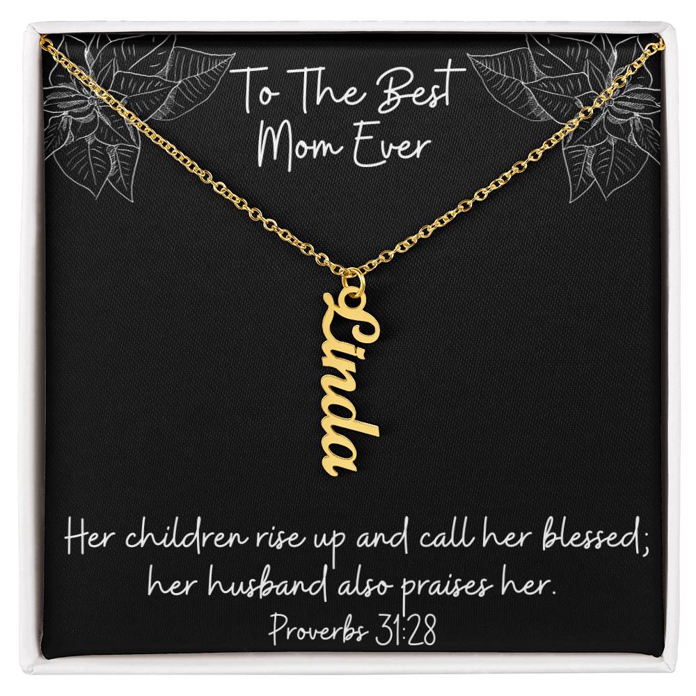 Proverbs 31:28 - Personalized Name Necklace