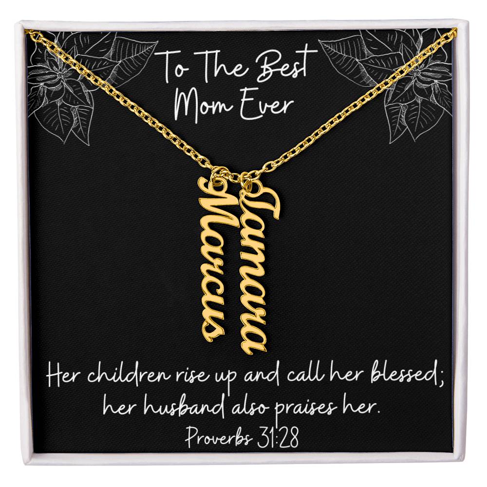 Proverbs 31:28 - Personalized Name Necklace