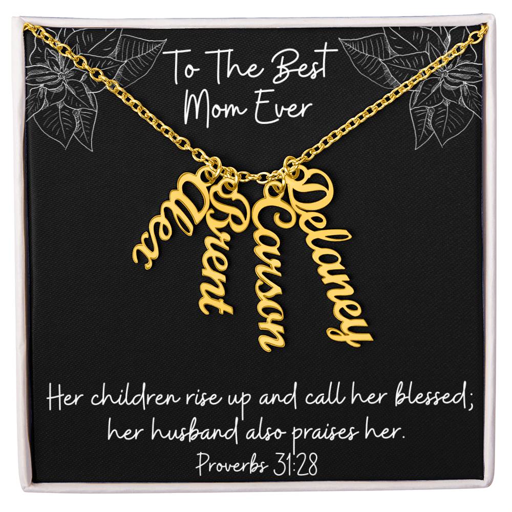 Proverbs 31:28 - Personalized Name Necklace