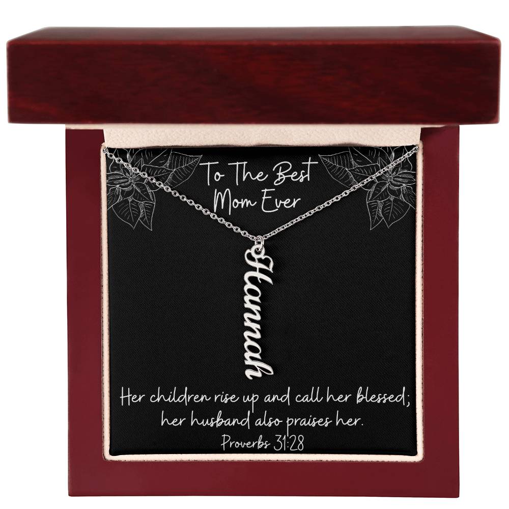 Proverbs 31:28 - Personalized Name Necklace