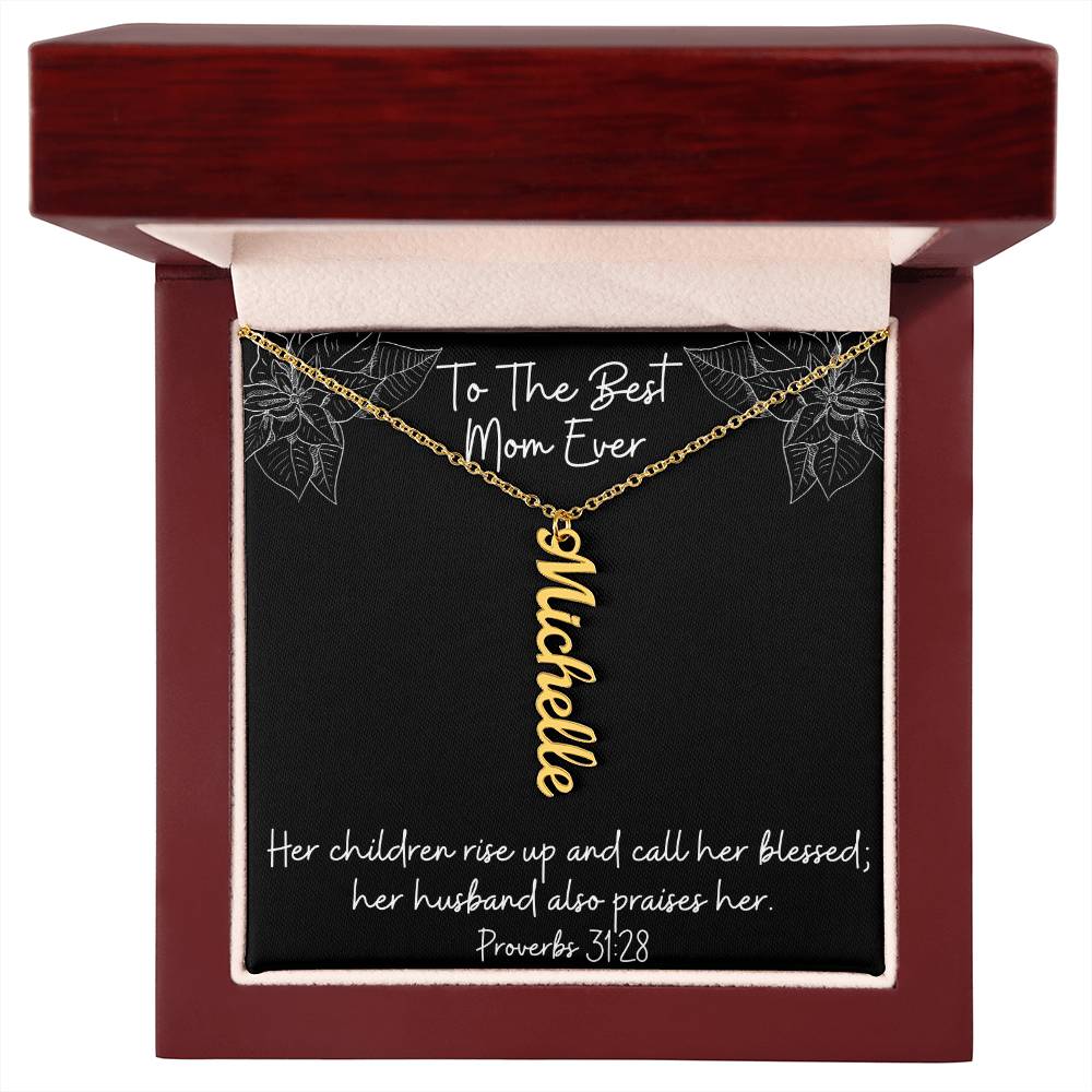 Proverbs 31:28 - Personalized Name Necklace