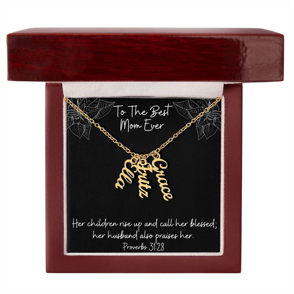 Proverbs 31:28 - Personalized Name Necklace