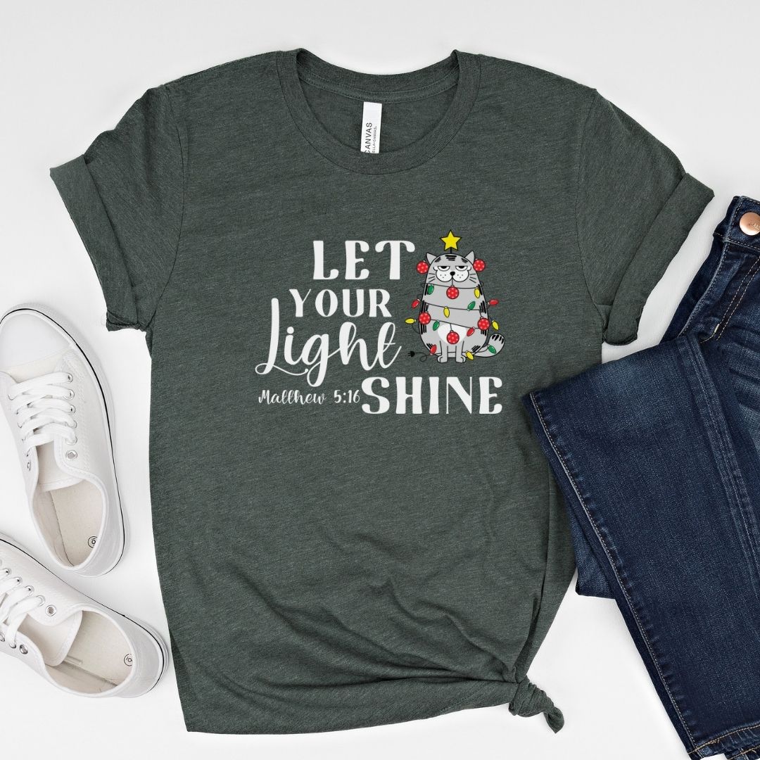 Let your Light Shine Cat tee