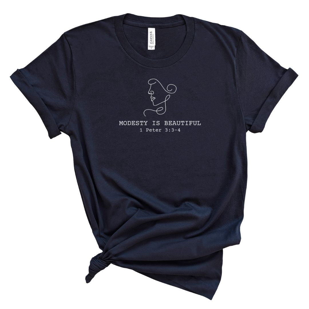 Christian Shirt for Women – Modesty Line Art Tee – Mountain of Blessings