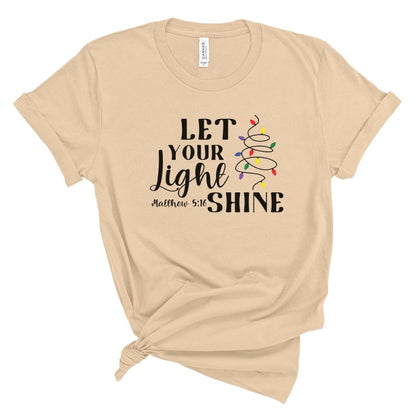 Let Your Light Shine Christmas Lights Tee