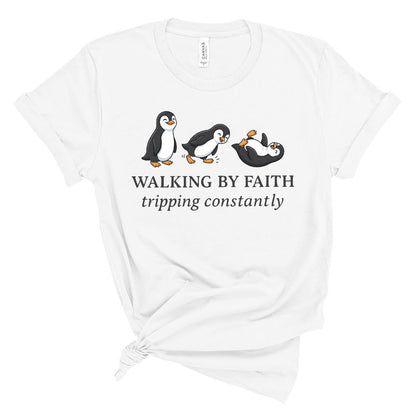Walking by Faith Penguin Tee