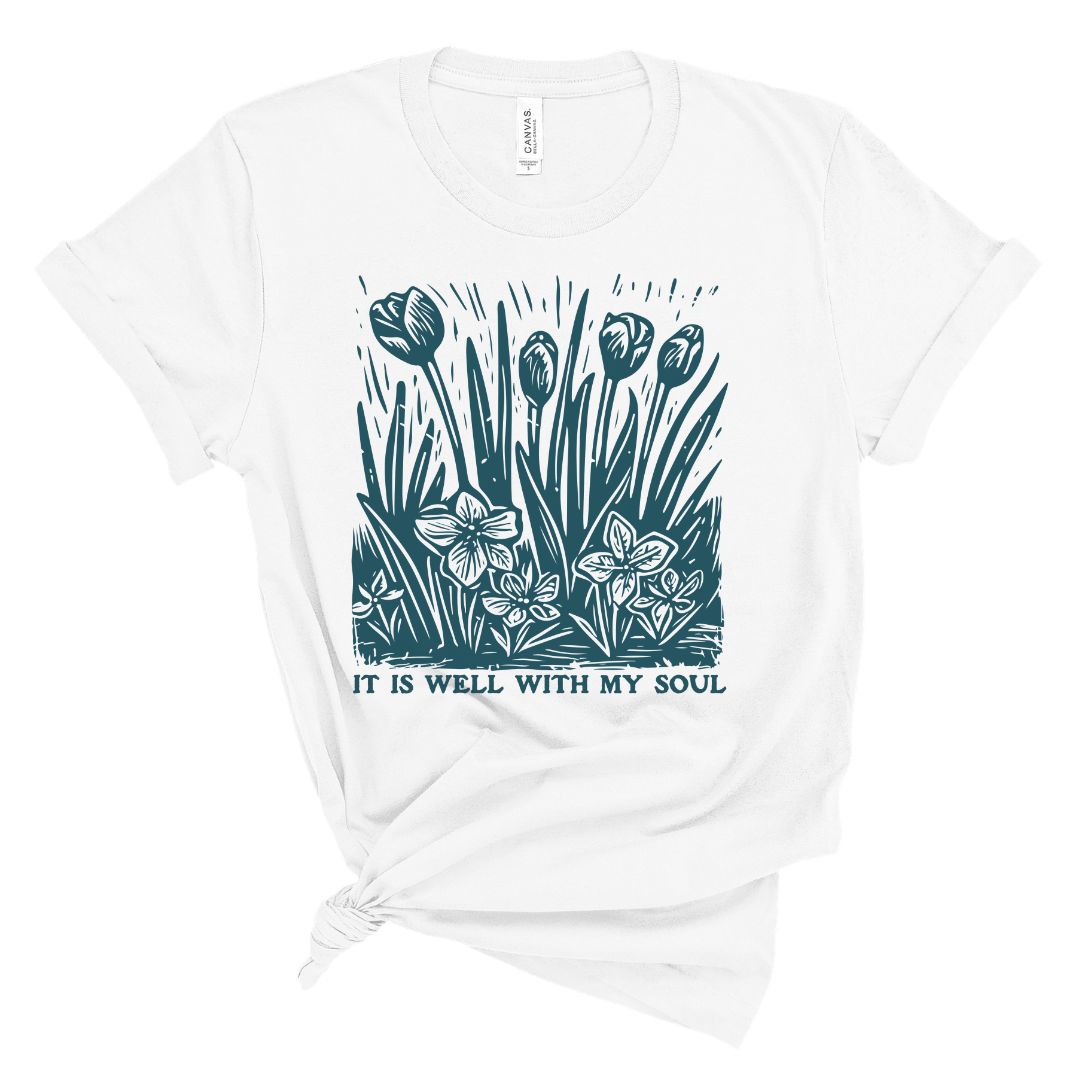It Is Well With My Soul Floral Tee