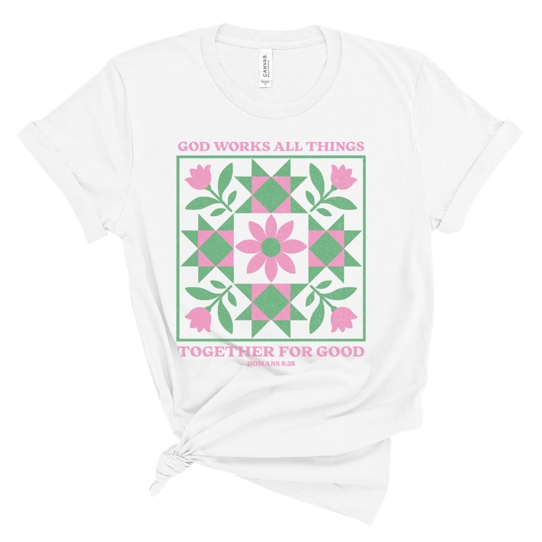 God Works All Things Quilt Tee