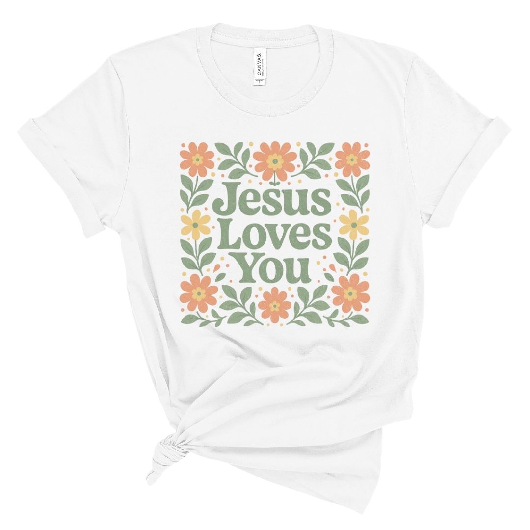 Jesus Loves You Folk Art Tee