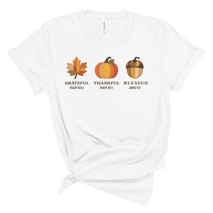 Grateful Thankful Blessed Fall Tee