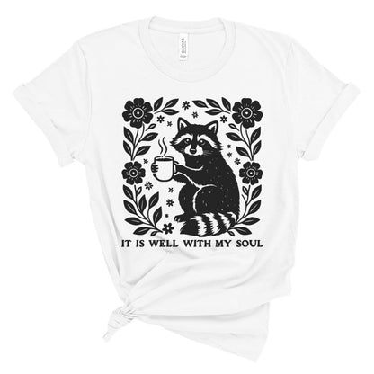 It Is Well With My Soul Raccoon Tee