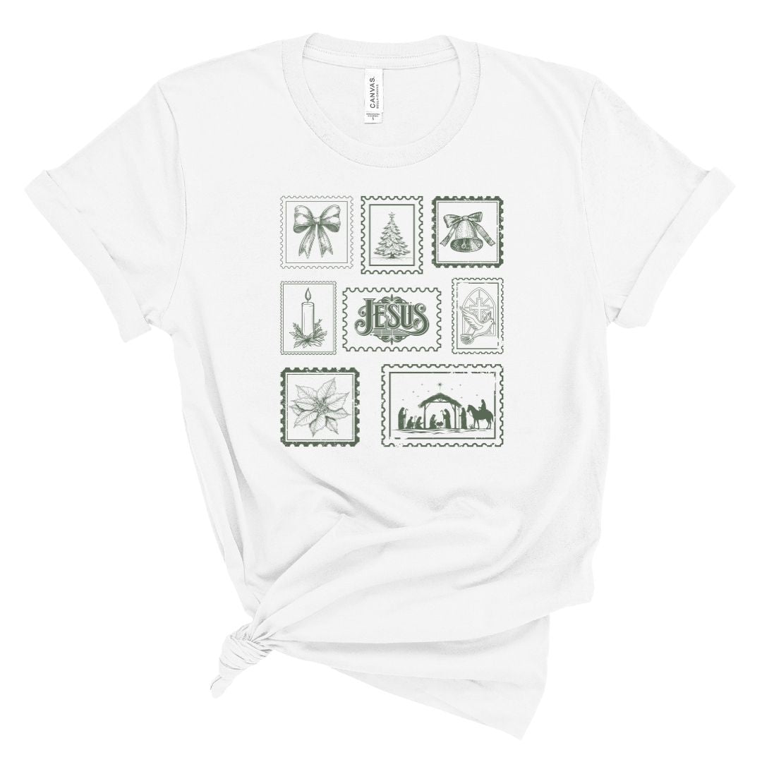Vintage Christmas Stamps Tee