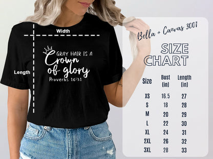 Gray hair is a crown of glory Proverbs 16:31 natural hair shirt, going grey tee, Christian tee Faith Based Shirt gray hair shirt silver hair