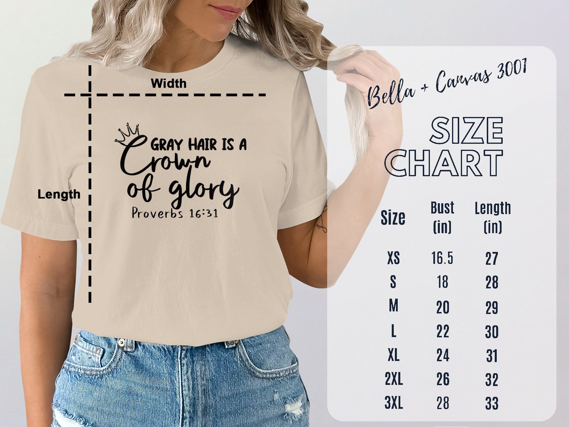 Gray hair is a crown of glory Proverbs 16:31 natural hair shirt, going grey tee, Christian tee Faith Based Shirt gray hair shirt silver hair